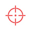 Crosshair icon. Red target symbol. Sniper scope sign. Vector isolated